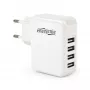 USB nabíjačka univerzálna biela/4-portová EG-U4AC-02 GEMBIRD