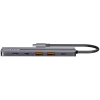 USB Type-C hub CANYON DS-17 — HDMI, USB 3.2 Gen 1 A, USB-C, MicroSD, 10000 Mbit/s, sivý