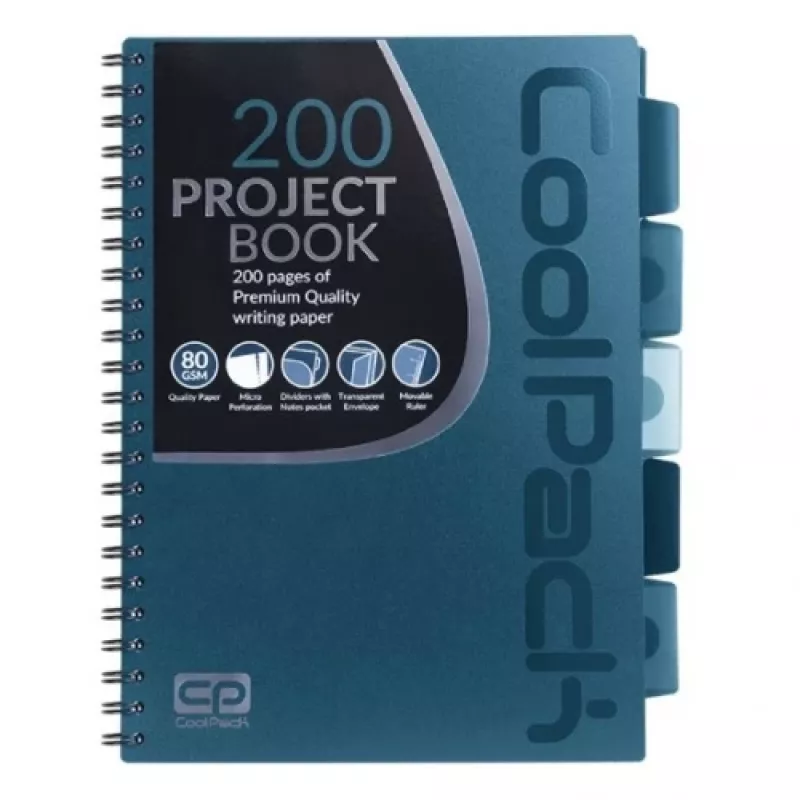 Špirálový zápisník Coolpack A5 modrý model 94009CP — špirálový zápisník A5, modrý obal