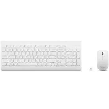 Full-size mechanická klávesnica a myš sada Lenovo GX30W75336 — USB + Bluetooth, QWERTZ, biela
