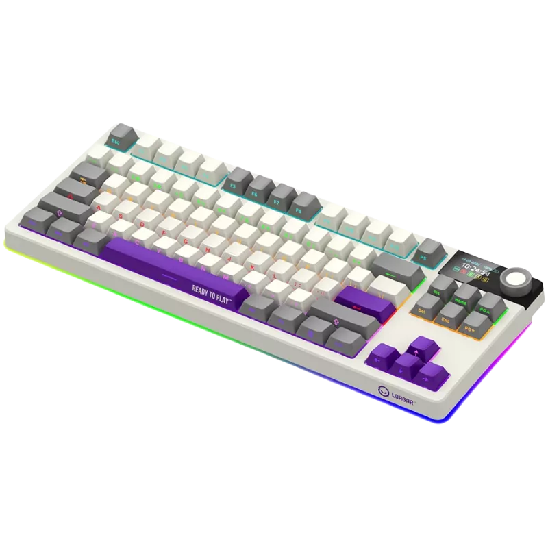 LORGAR KBP70TKLW, bezdrôtová TKL mechanická herná klávesnica Pro, béžová, EN-layout