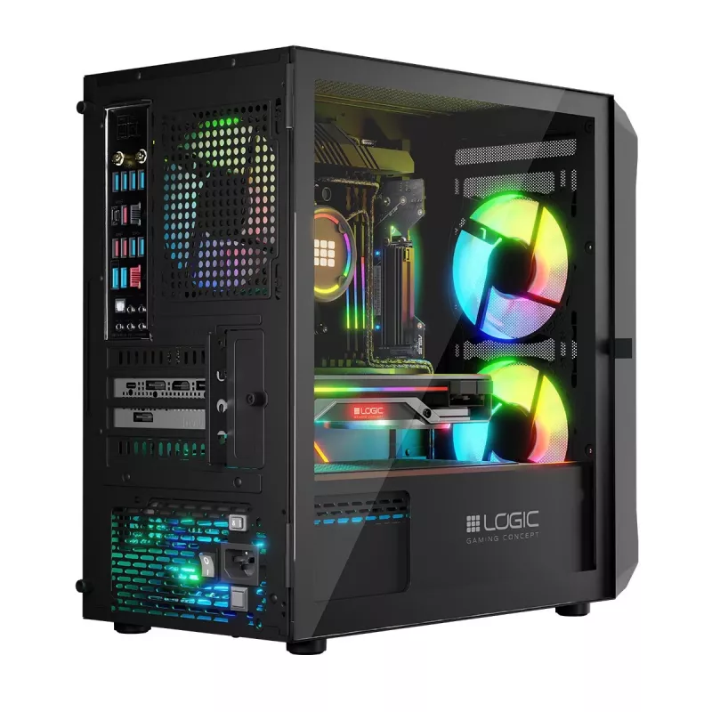 Počítačová skriňa Logic Concept Portos Mini ARGB Micro ATX čierna