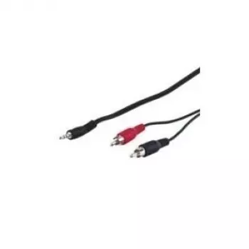 Wentronic Goobay 3,5-mm jack/Cinch adaptérový kábel HQ, čierny, 5 m - 3,5-mm jack konektor samec (3-pólový, stereo) > 2x Cinch konektor samec (audio vľavo/vpravo) (51651)