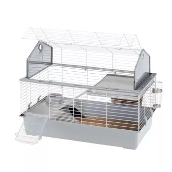Klietka Ferplast Barn 100 pre králiky a morčatá, kov/plast, 960×570×730 mm, taupe/biela