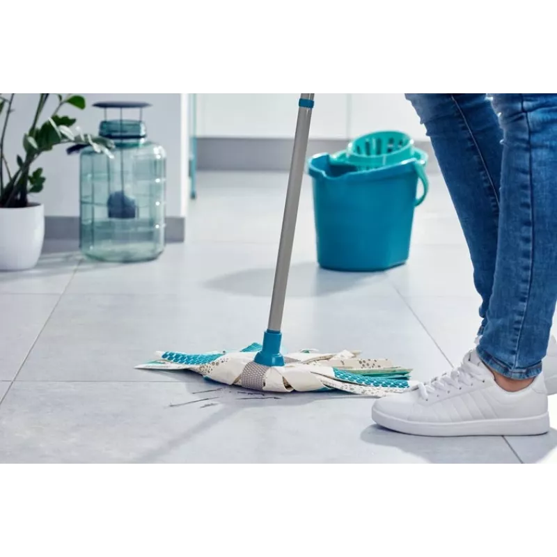 LEIFHEIT 52106 mop bavlna, vlákno suchý & mokrý modrá, biela