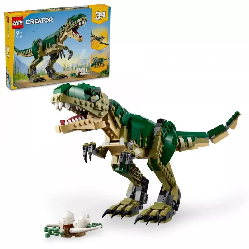 Konštrukčná hračka LEGO Creator 3-in-1 T.Rex stavebnica, 626 dielov, 150 mm výška, vek 9+
