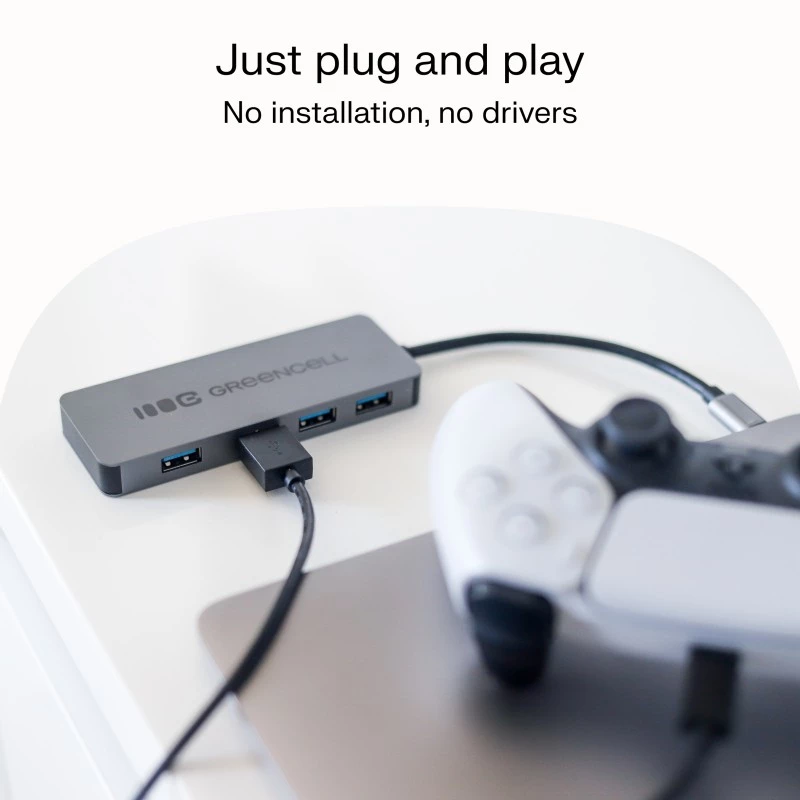 USB hub Green Cell HUB-GC-C4A — 4-portový USB-C 3.0 hub
