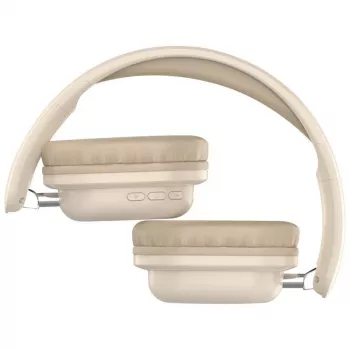 Bezdrôtové cezhlavové slúchadlá DEFENDER EEMOTION B640 BEIGE — binaurálne, uzavretá akustika, USB-C, AUX, 20–20000 Hz, 105 dB