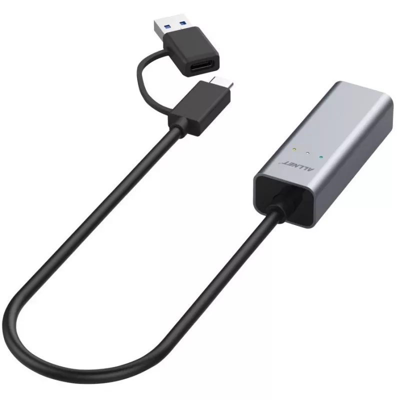 Ethernet adaptér ALLNET ALL-NC-2.5G-USBC_A USB 3.0 Type-C & Type-A 2,5 Gbps Multi-Gigabit LAN