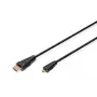 Digitus ASSMANN - HDMI kábel s Ethernet - 19 pin micro HDMI Type D samec na HDMI samec - 1 m - trojitá izolácia - čierny (AK-330115-010-S)