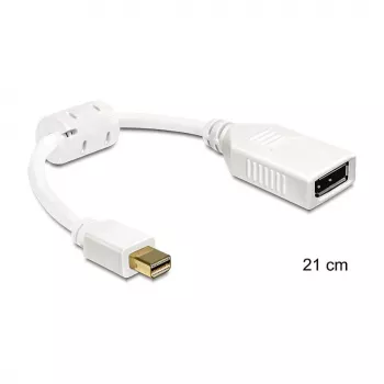 DisplayPort kábel DeLOCK 65427 Mini DisplayPort 0,21 m biely