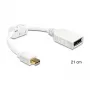 DisplayPort kábel DeLOCK 65427 Mini DisplayPort 0,21 m biely