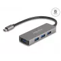 DeLOCK 63173 USB hub Type-C 5000 Mbit/s čierny