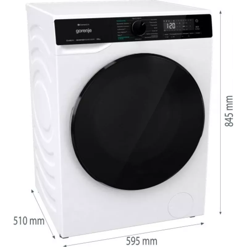 Gorenje WD2PA854ADW/AT Práčka so sušičkou Voľne stojaca Predné plnenie Biela D