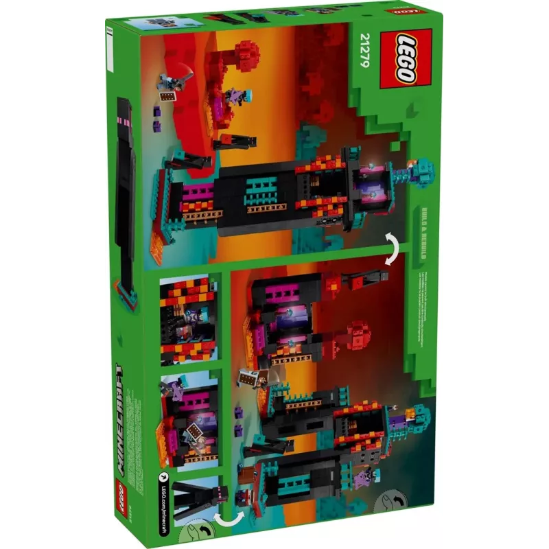 Stavebnica LEGO Minecraft set 21279 Endermanova veža, 867 dielov, 2 minifigúrky, výška 450 mm