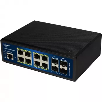ALLNET priemyselný PoE switch ALL-SGI8112PMJ 8+4 porty