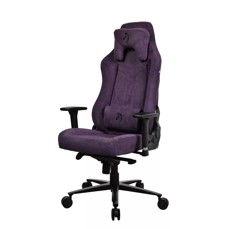 Herná stolička Arozzi Vernazza SoftFabric fialová — ergonomický dizajn, nastaviteľné podrúčky a výška
