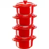 Staub Mini Cocotte Okrúhly, 4 ks - 200 ml, Červená