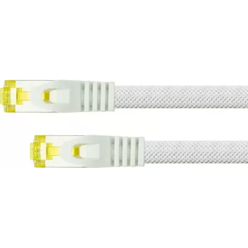 Python Series RJ45 patch kábel s Cat.7 surovým káblom - ochrana proti zámku (RNS) a nylonový oplet - S/FTP - PiMF - bez halogénov - 500 MHz - OFC - biela - 1 m (8070PY-010W)