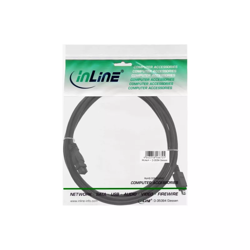 FireWire 400 na 800 kábel InLine 34901 1m konektor/konektor čierny