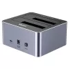 Dokovacia stanica Unitek 51642 pre 2,5 inch/3,5 inch SATA disky, USB-C 10 Gbit/s, 2 pozície, hliník