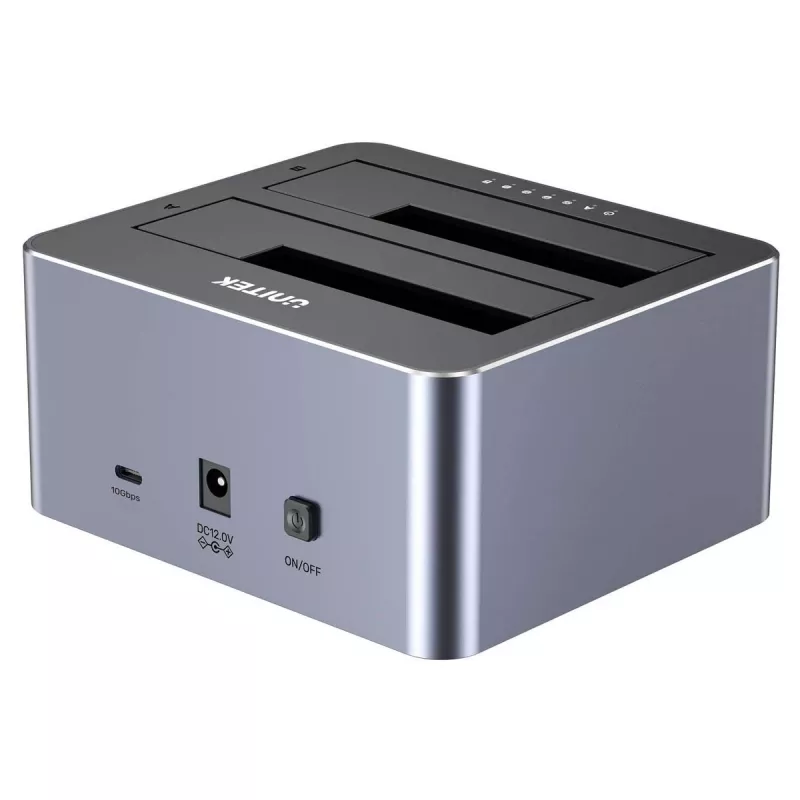 Dokovacia stanica Unitek 51642 pre 2,5 inch/3,5 inch SATA disky, USB-C 10 Gbit/s, 2 pozície, hliník