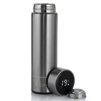 Extralink Smart Travel Mug strieborný, termohrnček s LED displejom