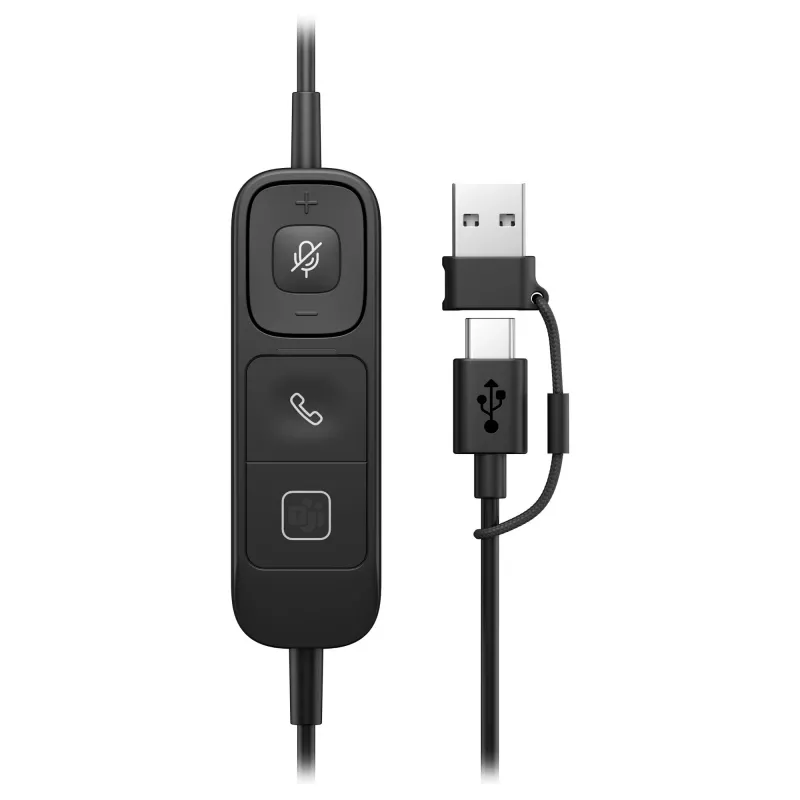 Káblový monaurálny USB headset HP Poly Mission 415 — ľahký s 99 g, jednoúškový dizajn