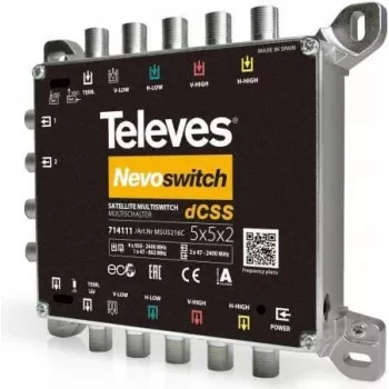 Multiswitch Televes MSU5216C 5 in 2x16 dCSS — multiswitch pre satelitnú a terestriálnu distribúciu