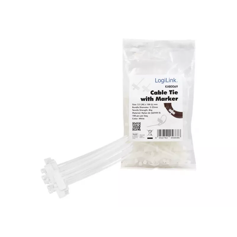 Káblová páskа so štítkom (priečna) – dĺžka 100 mm – šírka 2,5 mm