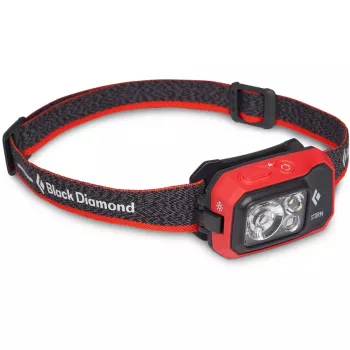 Čierna čelová lampa Diamond Storm 450 s čiernou, červenou čelenkou