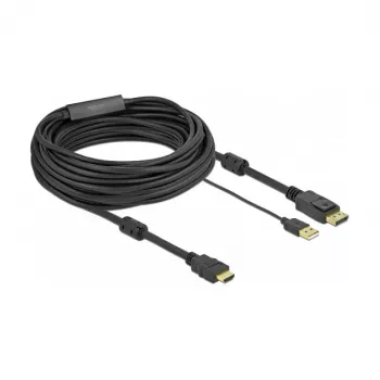 Videokábel adaptér DeLOCK 85968 10 m HDMI Type-A DisplayPort USB Type-A čierny