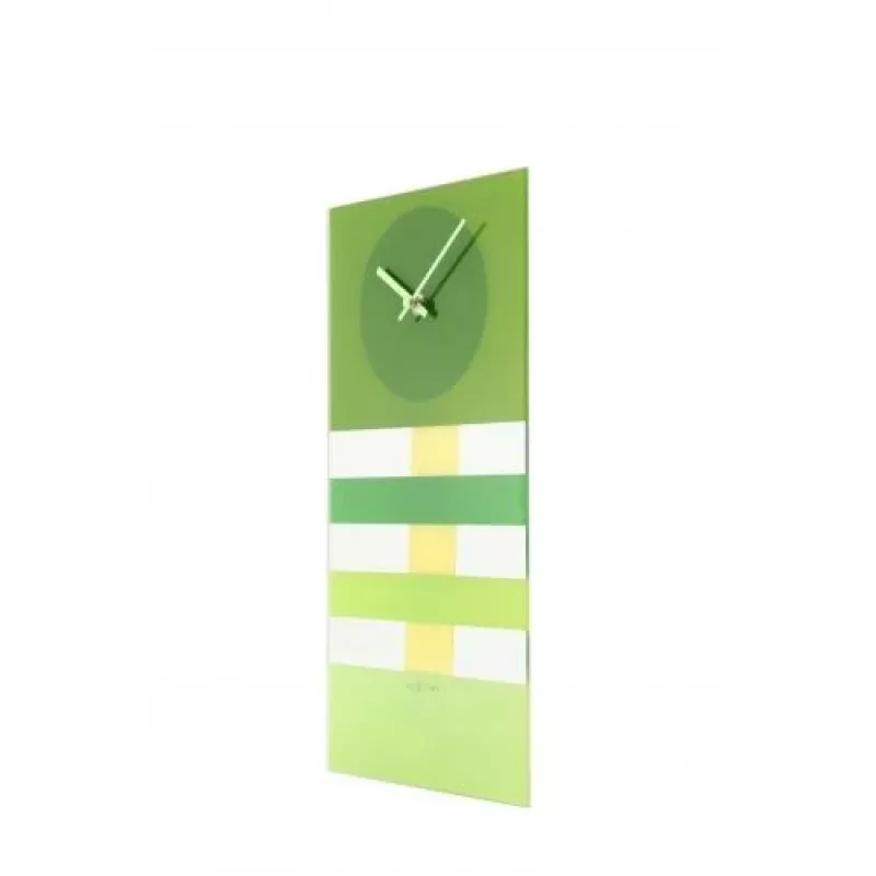 NeXtime nástenné hodiny 2855gn Bold Stripes, 19 x 38 cm, nástenné, zelená