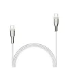 USB opletený kábel FIXED FIXDB-CC12-WH 100W, biely, odolné opletenie, prenos dát a napájania