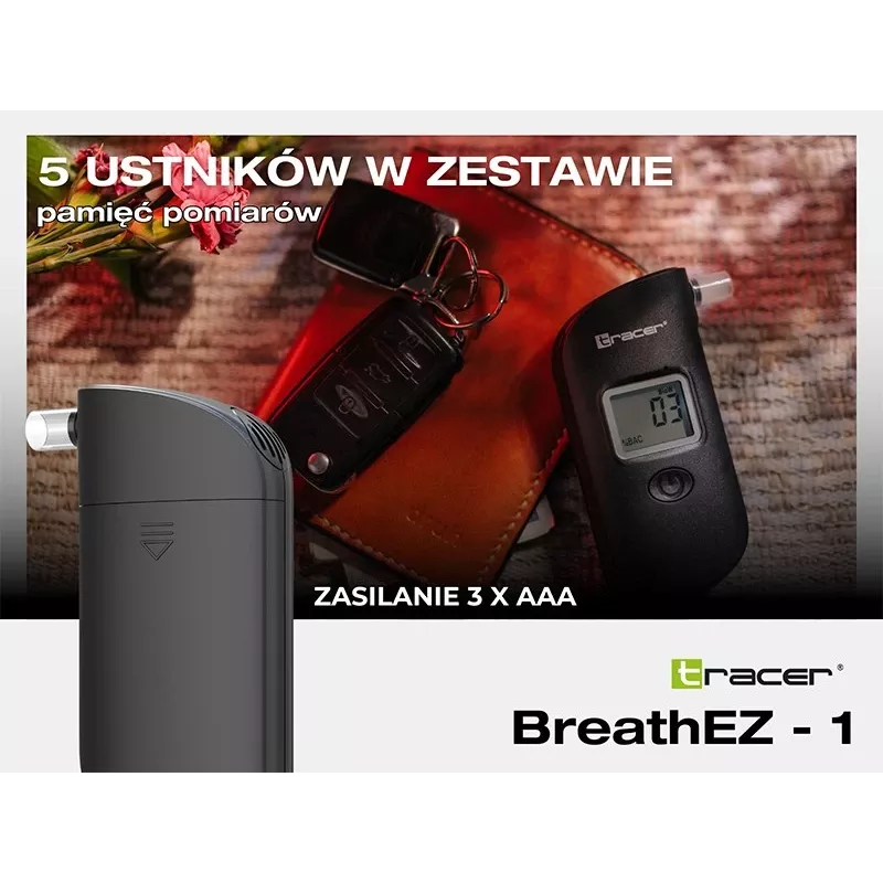 Tracer BreathEZ-1 polovodičový alkohol tester, čierny