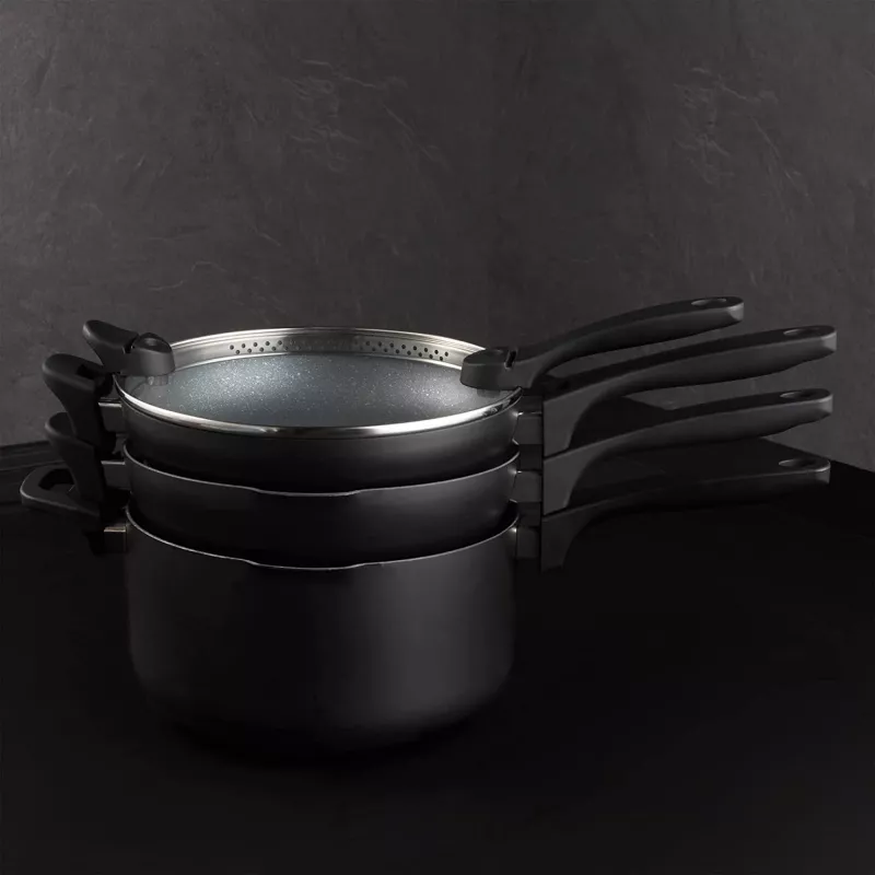 Sada hrncov Russell Hobbs RH01840EU7 – 4-dielna stohovateľná, metalická mramorovaná