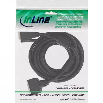 InLine DVI-D kábel 24+1 M/F, Dual Link, 2 feritové jadrá, 3 m