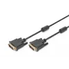 DIGITUS - DVI kábel - Dual Link - DVI-D (M) - DVI-D (M) - 5,0 m - zaliaty, skrutky s rukoväťou - čierny (AK-320101-050-S)