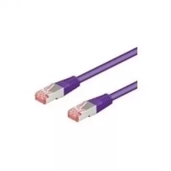 Wentronic Goobay CAT 6 patch kábel, S/FTP (PiMF), fialový, 1 m – LSZH bez halogénov, meď (93536)