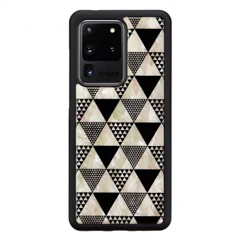 Ochranné puzdro iKins pre Samsung Galaxy S20 Ultra — pyramídový vzor, čierne