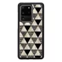 Ochranné puzdro iKins pre Samsung Galaxy S20 Ultra — pyramídový vzor, čierne