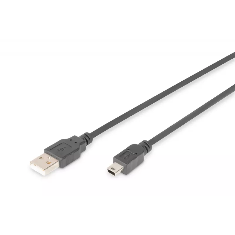 ASM AK-300108-018-S ASSMANN kábel USB 2.0 HighSpeed CanonType USB A / Mini-USB B (5-kolíkový) konektor samec 1,8 m