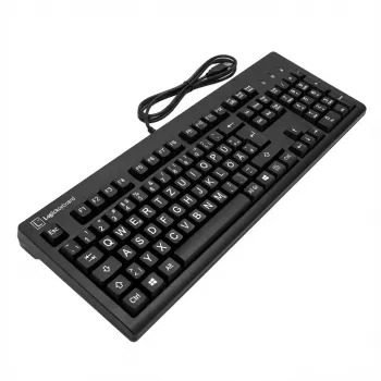 Mechanická klávesnica LogicKeyboard XL-Print White on čierna TITAN DE PC — Nemecké rozloženie