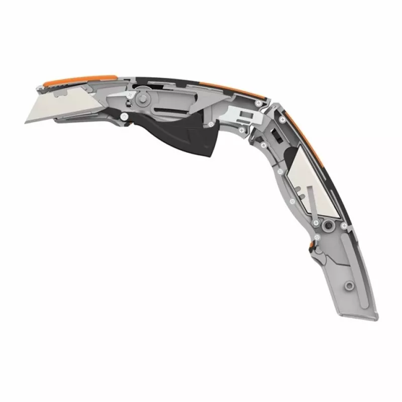 Fiskars 1062938 univerzálny nôž čierny, oranžový nôž s trapézovými čepeľami
