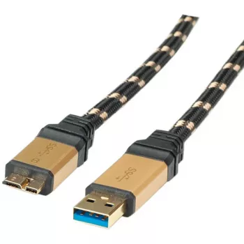 ROLINE Gold USB 3.0 kábel, USB A konektor samec - USB 3.0 Micro B konektor samec 2,0m (11.02.8879)