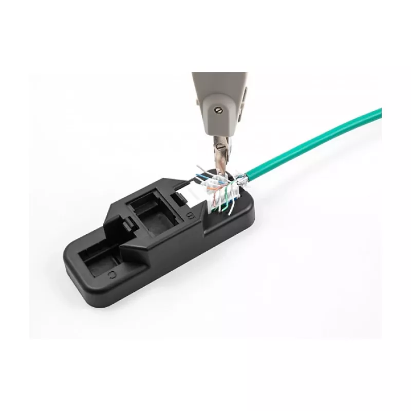 DeLOCK Keystone LSA sada RJ45 RJ11 Cat.6 čierna držiak so sponou