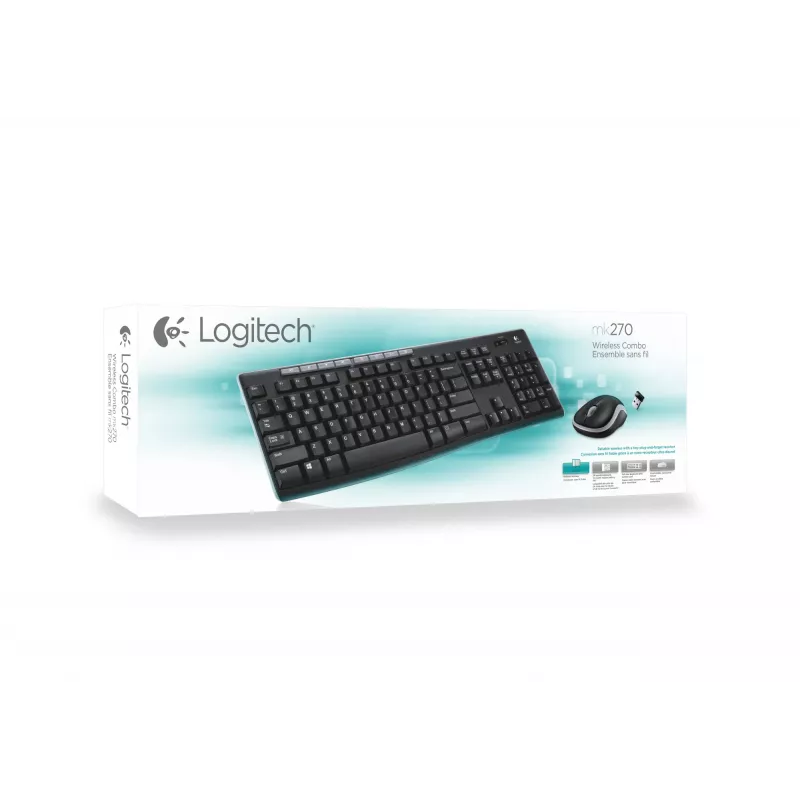Logitech Wireless Combo MK270 – sada klávesnica-myš – bezdrôtová – 2,4 GHz – francúzska (920-004510)