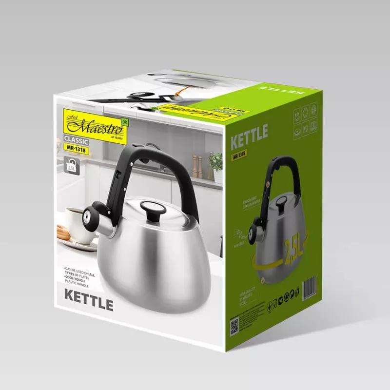 Kanvica Maestro MR-1318 2,5 l, strieborná, čierna