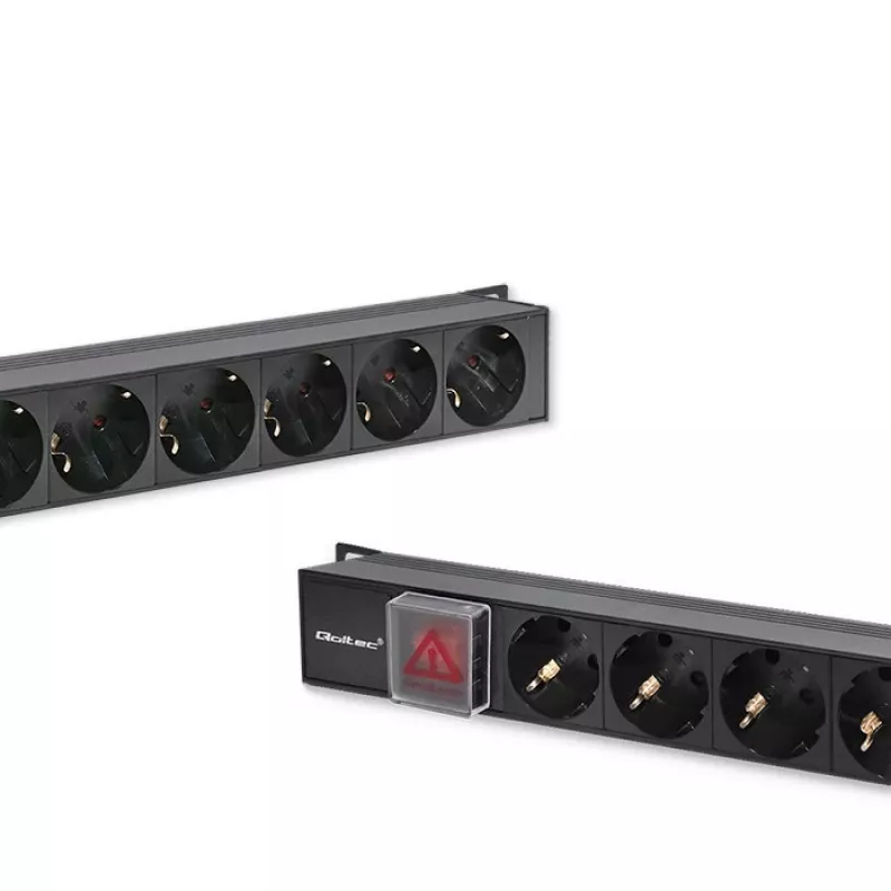 Qoltec hliníkový PDU pre RACK | 16A | 16 x Schuko | vertikálny | 1,8 m