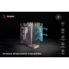 CPU vzduchový chladič SAVIO SAVGCOVORTEXX2ARGB s 4 heatpipes, 120-mm-ARGB ventilátor, čierny